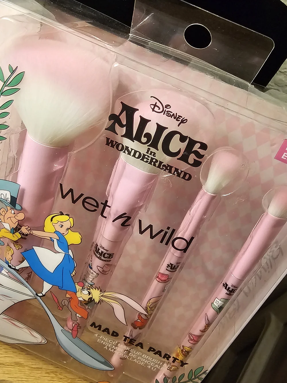 Disney Pink Alice in Wonderland Makeup Brush Set with Character Handles